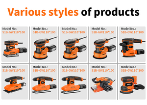 Ponceuse orbitale électrique mini carrée 250W 110mmx100mm avec boîte à poussière DIY, pince à ressort, double tension pour le bois - Product Image 5