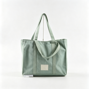 Customized Plain <b>canvas</b> tote bag, Khaki <b>canvas</b> tote, Solid tan shoulder tote, Large casual <b>canvas</b> <b>handbag</b> - Product Image 5