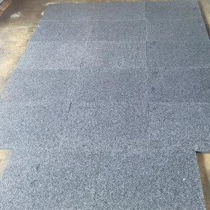 New G654 dark grey granite flamed finished rough surface anti slip tiles half slabs