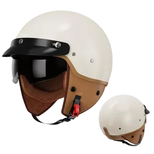 SD <span class=keywords><strong>ABS</strong></span> レトロバイク用ヘルメット、メンズハーフフェイスプロテクション、大人用クラッシュヘルメット - Product Image 2