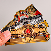 Étiquettes de bande de cigare personnalisées holographiques durables et imperméables avec gaufrage en feuille d'or et impression d'autocollants adhésifs