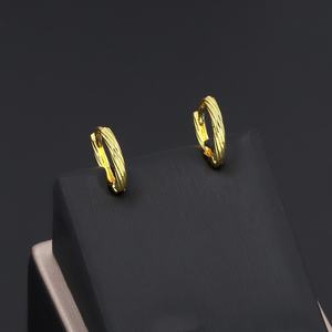 โรงงาน JXX ขายส่งต่างหูห่วงชุบทอง 24K ดีไซน์ทันสมัยรูปทรงเรขาคณิต ทำจากทองเหลือง เหมาะสำหรับทุกเพศ เป็นของขวัญ - Product Image 3