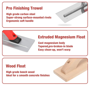 Hicen Set di utensili manuali per muratura da 8 pezzi con cazzuola levigante che misura la cazzuola fresa per fughe taglierina per bordi - Product Image 5