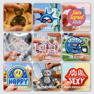 Patches de Bordado Termocolantes de Feltro Autoadesivos com Letras e Borboletas 3D em Tecido Colorido, Personalizados com Logotipo EYD - Product Image 2