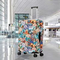 Housse de protection pour bagages en polyester à motif de points lavable, fermeture à cordon, convient aux valises de 19 à 32 pouces