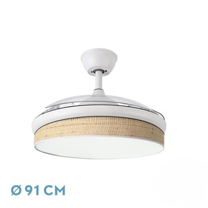 Ventilateur DC 72W blanc/rose clair, 3 pales, 7200lm, 3000-4000-6000k, télécommande, mémoire, minuterie - idéal pour - Product Image 1