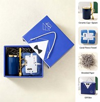 Coffret Cadeau Luxe avec Tasse, Cuillère Dorée et Foulard – Élégantes Faveurs de Mariage pour Invités, Anniversaire, Souvenir