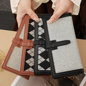 2025 Venta caliente nuevo estilo señoras cartera larga Color puro Simple pequeño cambio monedero grande Retro cartera - Product Image 4
