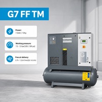Compresseur d'air industriel miniature à vis, portable, 7,5 kW, 10 CV, 220 V monophasé, à courroie rotative, certifié CE