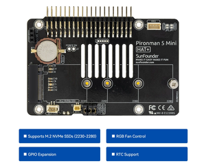 Boîtier de PC en forme de tour SunFounder Pironman 5 Mini, <span class=keywords><strong>moins</strong></span> <span class=keywords><strong>cher</strong></span>, pour Raspberry Pi 5, avec fente pour <span class=keywords><strong>carte</strong></span> MicroSD, sortie vidéo, batterie RTC - Product Image 3