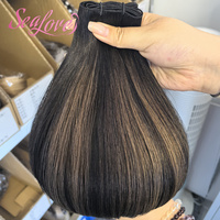 Extensions de cheveux invisibles noires sans colle, trame douce, trame cutanée, sans couture, cheveux russes noués à la main, double tirage, sans retour