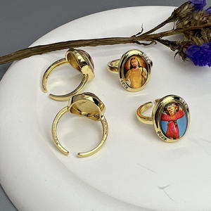 RM1640 18K Plaqué Or CZ Pavé vierge <span class=keywords><strong>de</strong></span> <span class=keywords><strong>Guadalupe</strong></span> Jésus Saint Notre Dame <span class=keywords><strong>de</strong></span> <span class=keywords><strong>Guadalupe</strong></span> Anneaux Religieux Catholique Anneaux - Product Image 3