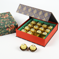 Quadratische Matte Schwarze Dekorative Kreative Präsentations-Partygeschenk-Verpackung Goldfolie Edle Magnetische Schokoladenbox