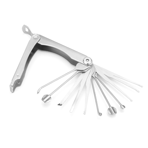 11 pièces HUANYU argent professionnel serrurier fournitures matériel ensemble d'outils AB Kaba pliant clé cassée extracteur cylindre de serrure - Product Image 1