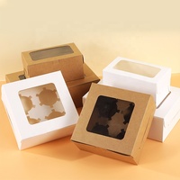 Logo personnalisé 4-Volet Gâteau Boîtes En Plastique Oeuf Tarte Boîte Doux Boulangerie Cookie de Bonbons Tasse Boîte De Gâteau Avec Fenêtre