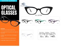 Montures de lunettes optiques en acétate œil-de-chat pour femmes, montures de vue tendance, OEM ODM, logo personnalisé