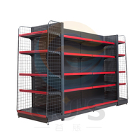 Système de supports de gondole en métal à usage intensif pour le stockage Présentoir de supports d'étiquettes de conception d'aménagement intérieur de supermarché personnalisé
