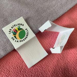 Impression 8 couleurs couverture de livre pli étiquettes d'ourlet en coton biologique, <span class=keywords><strong>manhattan</strong></span> pli plage étiquette d'ourlet en coton blanc - Product Image 2