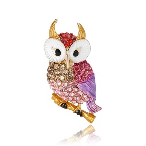 Broche de búho de diamantes de imitación de aleación de moda de Venta caliente, creativo y exquisito traje de hombre y mujer abrigo pecho flor joyería Bro - Product Image 5