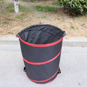 Eco-Friendly Oxford Collapsible Trash Bag Black Reusable Pop-up Leaf Bag for Patio Garden Waste - Product Image 2