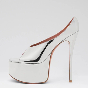 Sandales à plateforme épaisse et talons hauts fins, style personnalisé, à bout ouvert, sexy, pour femmes, grandes tailles 45, pour pieds larges - Product Image 5