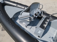Bateau semi-rigide sportif de luxe Bulguria Fashion Grey Hull 19 pieds, coque en fibre de verre à profil en V profond, Hypalon, 580 Zodiac, pour la pêche