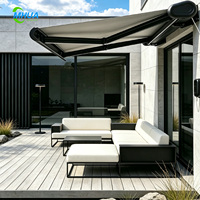Auvent rétractable électrique commercial motorisé pour extérieur, pare-soleil sur mesure pour restaurant, hôtel