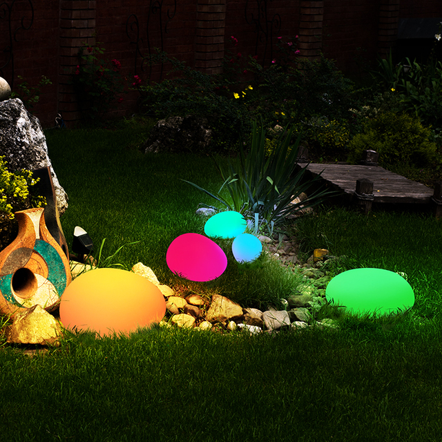 Solar Garden Lights Outdoor Glow Cobblestone Lamp Garden Decor Light Waterproof Landscape Night Lights  for Lawn Patio Path