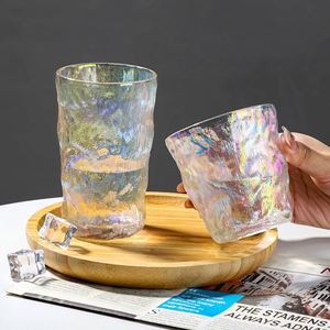 Vaso de Vidrio Elegante Estilo Glaciar, Simple, de Lujo Ligero, con Patrón de Árbol Colorido, para Cerveza, Agua, Leche, Té - Product Image 2