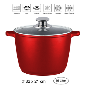 Olla Profunda Antiadherente <span class=keywords><strong>de</strong></span> <span class=keywords><strong>Granito</strong></span> <span class=keywords><strong>de</strong></span> 16.0 Litros, Estilo Coreano, 32x21cm, Olla <span class=keywords><strong>de</strong></span> Aluminio Fundido a Presión con Aspecto <span class=keywords><strong>de</strong></span> Mármol, Utensilios <span class=keywords><strong>de</strong></span> Cocina <span class=keywords><strong>de</strong></span> Metal - Product Image 2