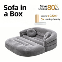Sofá Cama Plegable de 2 Plazas, Envasado al Vacío, Relleno de Esponja Curvada, Tapizado en Tela, para Sala de Estar o Apartamento