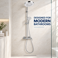 Robinet de douche à effet pluie pour salle de bain, en laiton chromé poli, monocommande, montage mural, système de douche complet avec douchette à main