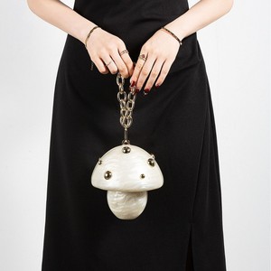 OEM ODM Unique Mushroom Shape Resin Clutch Bag with Gold Chain Strap Fashionable Evening Party Handbag Mini Bridal Wedding Bag - Product Image 5