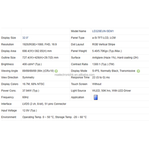 LD320EUN-SEM1 Original LCD screen 32 inch 1920x1080 LCD Module for Industrial Large Screen - Product Image 4