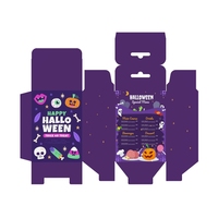 Carpeta de Cartón Reciclable con Acabado Mate Personalizado, con Orificio para Colgar, para Empaque de Juguetes, Regalos y Electrónicos de Halloween