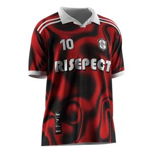 Maillot de football à col polo à bouton unique pour le jour du match, avec zones anti-humidité, empiècements à séchage rapide et fentes de finition personnalisées - Product Image 5