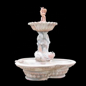 Gran oferta de fábrica, Fuente de Piedra de mármol, fuente de agua de mármol amarillo, suministro directo de grandes fuentes de mármol, <span class=keywords><strong>cascada</strong></span> al aire libre - Product Image 3