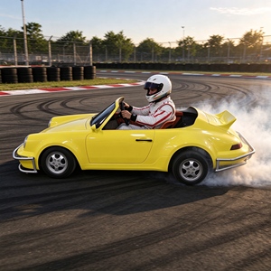 Go Kart Eléctrico Amarillo Estilo Vintage para Adultos, Alta Velocidad, Carreras, Drift, Pista - Product Image 1