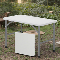 Table rectangulaire pliante moderne pour extérieur, mariage, restaurant, hôtel, banquet, en métal avec base en métal