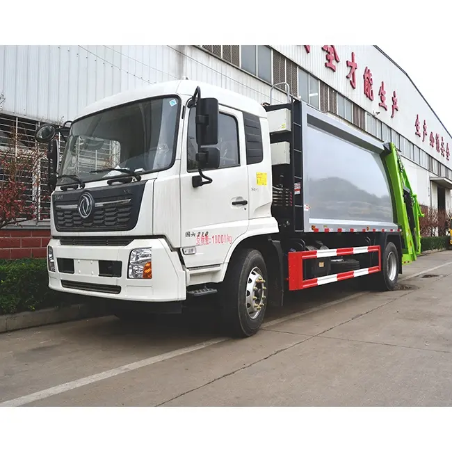 2020ใหม่จีนรถบรรทุกขยะรถบรรทุกคอนเทนเนอร์14CBM รถบรรทุกขยะ Dongfeng