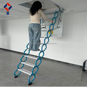 Escabeau pliant pour grenier résidentiel <span class=keywords><strong>avec</strong></span> <span class=keywords><strong>main</strong></span> <span class=keywords><strong>courante</strong></span> pour villa, appartement et maison - Product Image 4