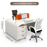 XTBGZ-063 de meubles de bureau modernes en forme de L avec bureau et chaise en mélamine durable