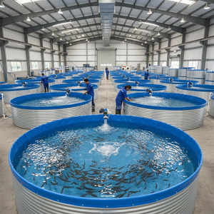 Bassin d'eau/réservoir à poissons rond <span class=keywords><strong>en</strong></span> acier galvanisé de marque SDM personnalisable (2m-30m) pour l'aquaculture et l'élevage de poissons <span class=keywords><strong>en</strong></span> étang - Product Image 1