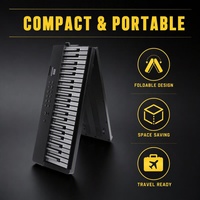 Piano numérique pliable Beisite S-281 Premium 88 touches lestées, MIDI, portable, avec mécanisme à marteaux et planche acoustique en bois massif