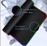 Tapis de souris pour jeux sur ordinateur, accessoires pour PC gamer, caoutchouc chauffant, dessin animé, imperméable, RGB, charge sans fil, taille personnalisée