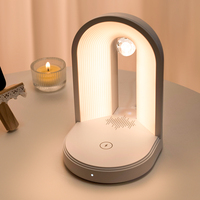 Lampe de chevet avec haut-parleur, chargeur sans fil standard Qi, alimentation secteur, matériau ABS, commande tactile, lampe LED à intensité variable haute vitesse