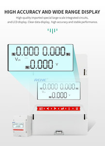<span class=keywords><strong>LCD</strong></span> 35mm Din Rail kỹ thuật số mét ba giai đoạn năng lượng mét RS485 xen kẽ màn hình hiện tại modbus rtu 380V 400V AA - Product Image 5
