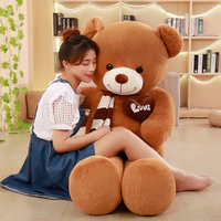 Boneka beruang Teddy mainan mewah, syal cinta kualitas tinggi Super lembut tiga warna boneka beruang Teddy raksasa