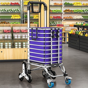 Gray Red Black Custom Logo Aluminium Alloy Shopping Trolley 6-Wheel Folding Shopping Cart - Product Image 4