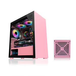 Matx-Funda de ordenador de escritorio, Torre completa de gabinete transparente para juegos de Pc, minicaja